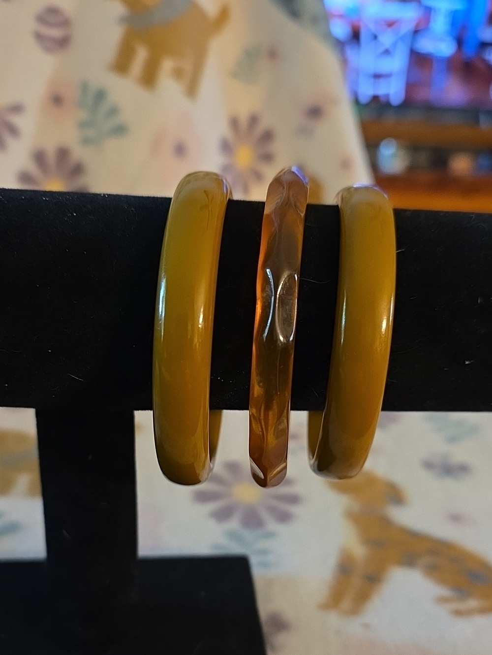 vintage Bakelite-style bangle bracelets